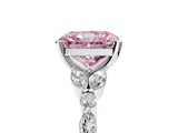 White gold Fancy Pink Radiant Cut Diamond Solitaire Ring with Side Stones and Four-Prong Setting_117