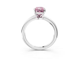White gold Fancy Pink Radiant Cut Diamond Solitaire Ring with Six-Prong Setting and Classic Band_294