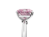 White gold Fancy Pink Radiant Cut Diamond Solitaire Ring with Six-Prong Setting and Classic Band_296