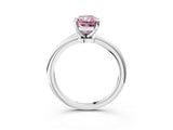 White gold Fancy Pink Radiant Cut Diamond Solitaire Ring with Six-Prong Setting and Classic Band_306