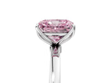 White gold Fancy Pink Radiant Cut Diamond Solitaire Ring with Thin Band and Prong Setting_30