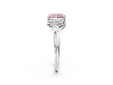 White gold Fancy Pink Radiant Cut Diamond Solitaire Ring with Twist Band and Four-Prong Setting_195
