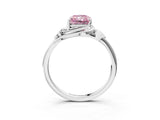 White gold Fancy Pink Radiant Cut Diamond Solitaire Ring with Twist Band and Four-Prong Setting_196