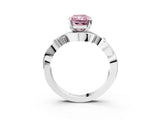 White gold Fancy Pink Radiant Cut Diamond Solitaire Ring with Twisted Band and Prong Setting_239