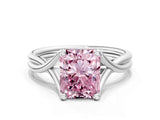 White gold Fancy Pink Radiant Cut Diamond Solitaire Twist Band Prong Setting Ring_67