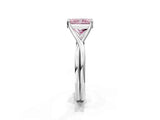 White gold Fancy Pink Radiant Cut Diamond Solitaire Twist Band Prong Setting Ring_68