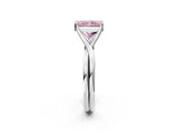 White gold Fancy Pink Radiant Cut Diamond Solitaire Twist Band Prong Setting Ring_69