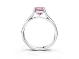White gold Fancy Pink Radiant Cut Diamond Solitaire Twist Band Prong Setting Ring_70