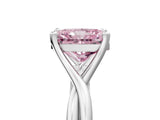 White gold Fancy Pink Radiant Cut Diamond Solitaire Twist Band Prong Setting Ring_72