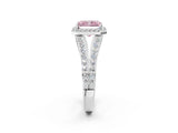 White gold Fancy Pink Radiant Cut Diamond Split Shank Halo Ring with Four-Prong Setting_72