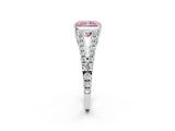 White gold Fancy Pink Radiant Cut Diamond Split Shank Pavé Engagement Ring with Four-Prong Setting_123