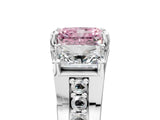 White gold Fancy Pink Radiant Cut Diamond Three-Stone Ring with Channel Set Band and Four-Prong Setting_78