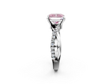 White gold Fancy Pink Radiant  Cut Diamond Twist Band Solitaire with Prong Setting_26