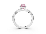 White gold Fancy Pink Radiant  Cut Diamond Twist Band Solitaire with Prong Setting_27