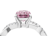 White gold Fancy Pink Radiant  Cut Diamond Twist Band Solitaire with Prong Setting_27