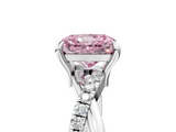 White gold Fancy Pink Radiant  Cut Diamond Twist Band Solitaire with Prong Setting_29