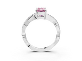 White gold Fancy Pink Radiant  Cut Diamond Twisted Band Engagement Ring with Prong Setting_6