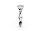 White gold Fancy Pink Radiant  Cut Diamond Twisted Band with Pavé Setting and Four-Prong Setting_22
