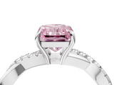 White gold Fancy Pink Radiant  Cut Diamond Twisted Band with Pavé Setting and Four-Prong Setting_24