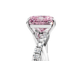 White gold Fancy Pink Radiant  Cut Diamond Twisted Band with Pavé Setting and Four-Prong Setting_25