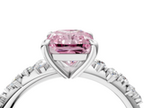 White gold Fancy Pink Radiant  Cut Diamond Vine Band with Four-Prong Setting_60