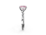 White gold Fancy Pink Radiant  Cut Diamond Vine Band with Four-Prong Setting_62