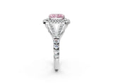 White gold Fancy Pink Radiant  Cut Double Halo Split Shank Diamond Ring with Prong Setting_51