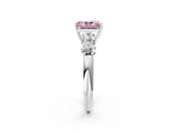 White gold Fancy Pink Radiant  Cut Five-Stone Prong Set Diamond Ring with Classic Band_34