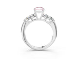 White gold Fancy Pink Radiant  Cut Five-Stone Prong Set Diamond Ring with Classic Band_35