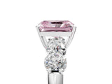 White gold Fancy Pink Radiant  Cut Five-Stone Prong Set Diamond Ring with Classic Band_37