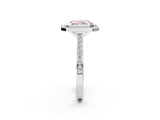 White gold Fancy Pink Radiant Cut Halo Bezel Diamond Pave Band Ring_2
