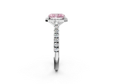 White gold Fancy Pink Radiant  Cut Halo Diamond Engagement Ring with Pave Band and Four-Prong Setting_30
