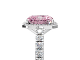 White gold Fancy Pink Radiant  Cut Halo Diamond Engagement Ring with Pave Band and Four-Prong Setting_33