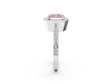 White gold Fancy Pink Radiant Cut Halo Diamond Engagement Ring with Split Shank Band and Four-Prong Setting_26