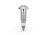 White gold Fancy Pink Radiant  Cut Halo Diamond Engagement Ring with Split Shank and Four-Prong Setting_22