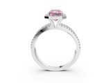 White gold Fancy Pink Radiant  Cut Halo Diamond Engagement Ring with Split Shank and Four-Prong Setting_23