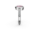 White gold Fancy Pink Radiant  Cut Halo Diamond Pave Band Ring with Four-Prong Setting_47