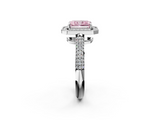 White gold Fancy Pink Radiant  Cut Halo Diamond Pave Band with Four-Prong Setting_39