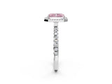 White gold Fancy Pink Radiant Cut Halo Diamond Pave Band with Prong Setting_2
