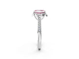 White gold Fancy Pink Radiant  Cut Halo Diamond Ring with Channel Set Band and Four-Prong Setting_34