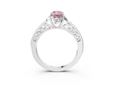 White gold Fancy Pink Radiant  Cut Halo Diamond Ring with Channel Set Band and Four-Prong Setting_35