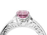 White gold Fancy Pink Radiant  Cut Halo Diamond Ring with Channel Set Band and Four-Prong Setting_36