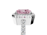 White gold Fancy Pink Radiant  Cut Halo Diamond Ring with Pave Band and Four-Prong Setting_29