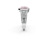 White gold Fancy Pink Radiant Cut Halo Diamond Split Shank Ring with Prong Setting_14