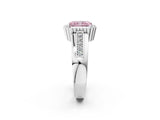 White gold Fancy Pink Radiant  Cut Halo Pave Band Four-Prong Ring_51