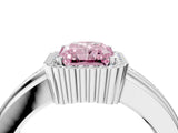 White gold Fancy Pink Radiant  Cut Halo Pave Band Four-Prong Ring_53