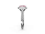 White gold Fancy Pink Radiant  Cut Halo Pave Band Four-Prong Setting Ring_21