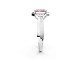 White gold Fancy Pink Radiant  Cut Halo Solitaire Engagement Ring with Square Band and Four-Prong Setting_20