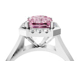 White gold Fancy Pink Radiant  Cut Halo Solitaire Engagement Ring with Square Band and Four-Prong Setting_88
