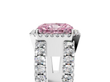 White gold Fancy Pink Radiant  Cut Halo Split Shank Diamond Ring with Four-Prong Setting_50